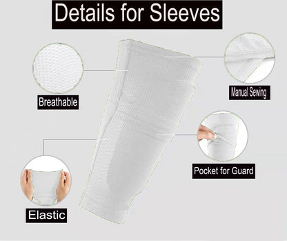 Soccer Shin Guards for Kid Youth Teen Adult - Shin Guards Sleeves with Inserted Pocket Cushion Protection Reduce Shocks and Injuries for TeamSports