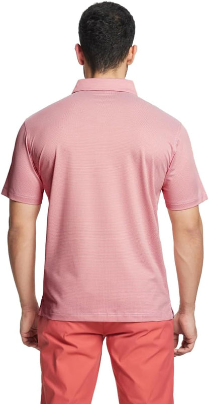 M MAELREG Golf Shirts for Men Dry fit Sports Jacquard Lightweight Performance Texture Short Sleeve Collared Polo Shirts