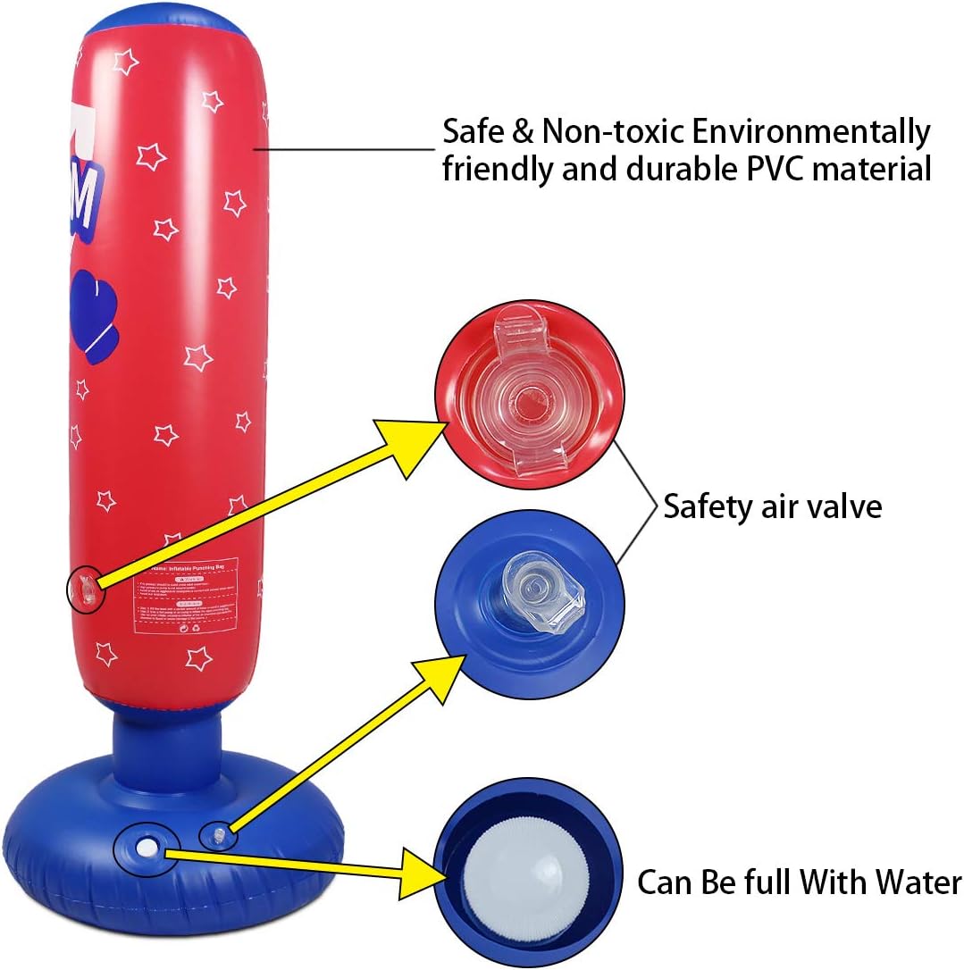 Punching Bag for Kids, Free Standing Boxing Bag for Bounce Back Focus Punching Bag for Practicing Karate, Taekwondo, De-Stress Boxing Bag for Kids.