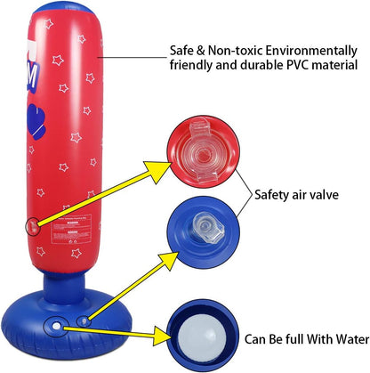 Punching Bag for Kids, Free Standing Boxing Bag for Bounce Back Focus Punching Bag for Practicing Karate, Taekwondo, De-Stress Boxing Bag for Kids.