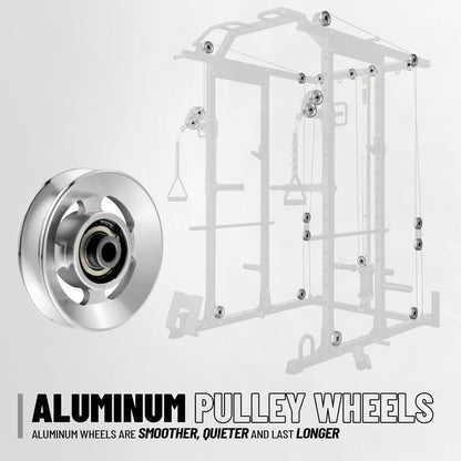 Mikolo Power Cage, Power Rack with Cable Crossover System, 1500LBS Squat Rack with LAT Pull Down System, Workout Cage with Pulley System for Fitness Home Gym