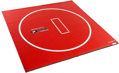 Dollamur 10’x10’x1.25” Wrestling Mat, Black, Home Workouts, Exercise, with Circles, FLEXI-Connect®