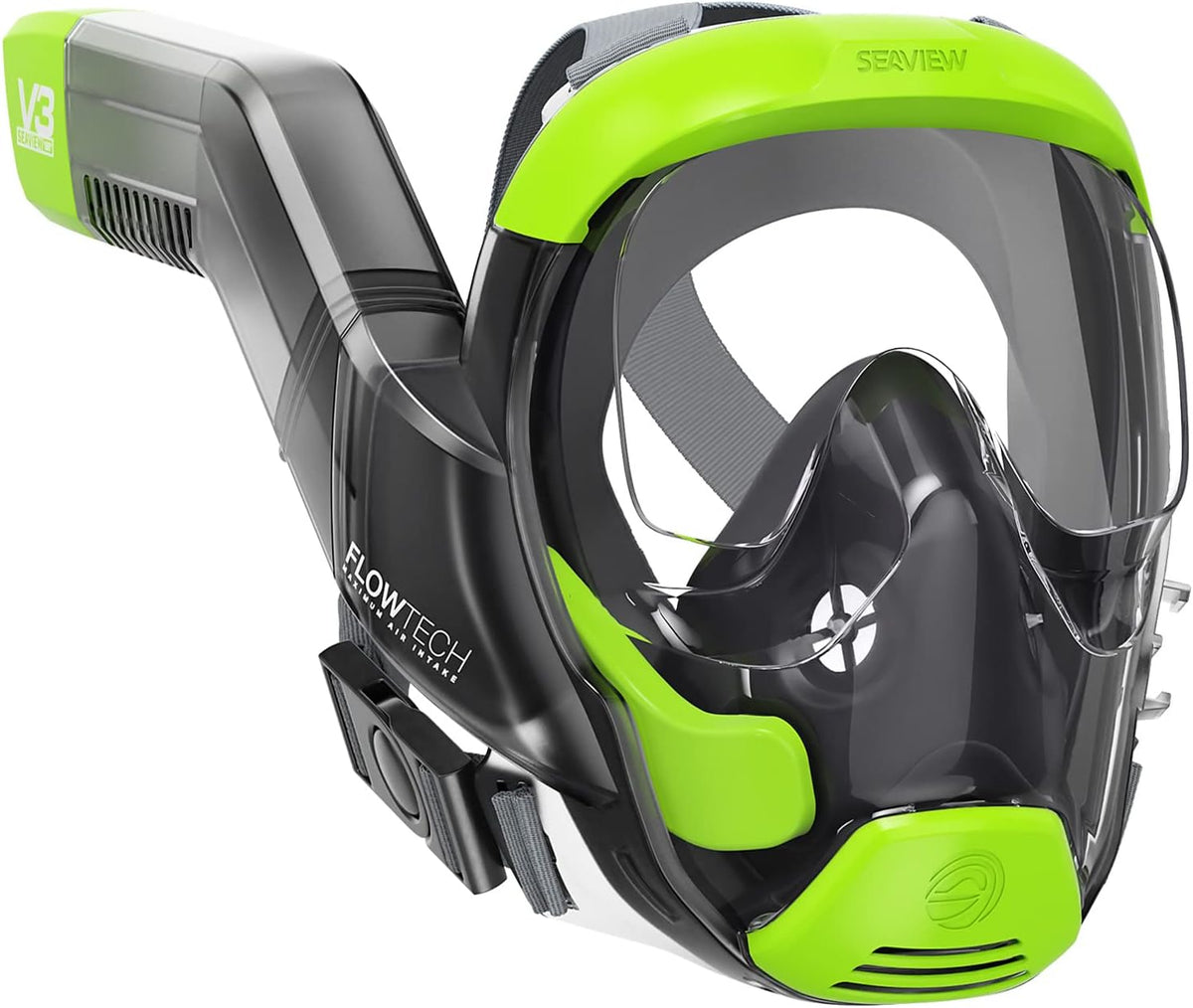 Seaview 180 V3 Full Face Snorkel Mask Adult- The V3 is The Perfect Snorkeling Gear for Adults- Snorkel Mask with 180 Panoramic Viewing and Up to 600% Easier Breathing- Patented Flowtech Air Intake