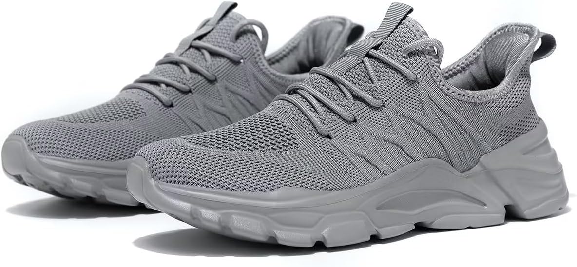 Mens Slip On Running Shoes Athletic Walking Trainers Lightweight Breathable Mesh Tennis Sneakers