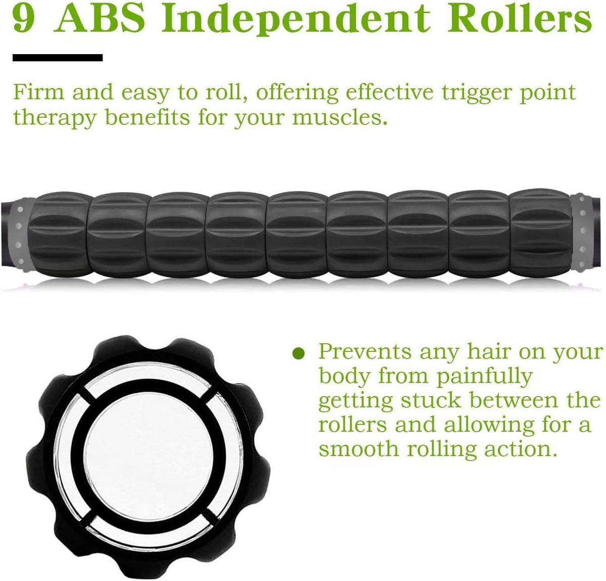 Muscle Roller, Massage Roller Stick for Athletes, Help Reducing Muscle Soreness Cramping Tightness Leg Arms Back Calves Muscle Massager(Gray Black)