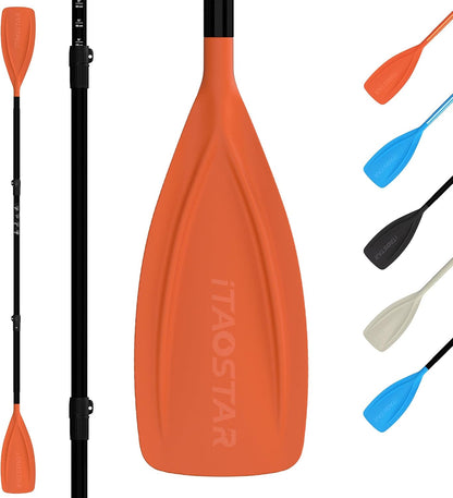 Paddle Board Paddle Detachable, Stand Up Paddle for Adults with Double Locks, Kayak Paddle Adjustable with Glass Fiber Blade, Floating Paddle Board Oar with Lightweight