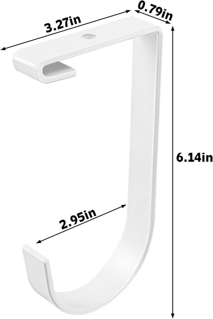 6-Pack Heavy Duty Flat Hook Accessory for Garage Ceiling and Wall Storage, Alloy Steel, White - Suitable for FLEXINOUMTS Racks