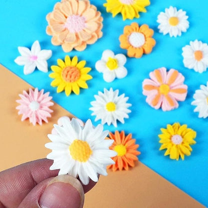 Gray Cute Flower Silicone Daisy Molds Fondant Candy Chocolate Cupcake Topper Fudge Polymer Clay Candy Making Supplies Pastry Baking Molds