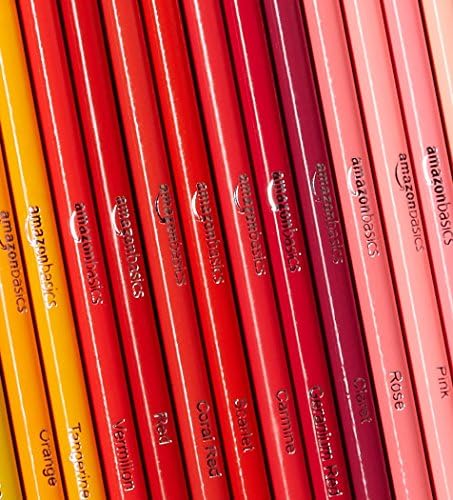 Amazon Basics Colored Pencils for Coloring and Drawing, Premium, Soft Core, Back to School Supplies, 72 Count (Pack of 1), Multicolor