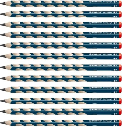 Handwriting Pencil - STABILO EASYgraph - Right-Handed - Petrol - Pack of 12-2B