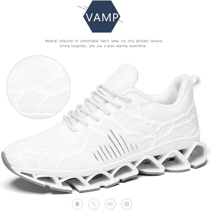 Vooncosir Men's Fashion Sneakers Breathable Mesh Running Shoes Blade Non Slip Soft Sole Casual Athletic Walking Shoes