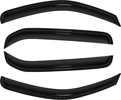 4pc Sun Rain Guards Window Visor Wind Deflector Compatible with Nissan Xterra 2005-2015 Smoke