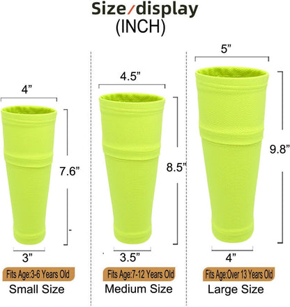 Soccer Shin Guards for Kid Youth Teen Adult - Shin Guards Sleeves with Inserted Pocket Cushion Protection Reduce Shocks and Injuries for TeamSports