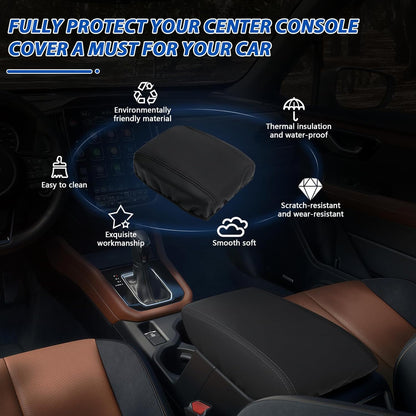 Center Console Cover Compatible with 2025 Subaru Forester, Leather Armrest Cover Arm Rest Box Lid Cover