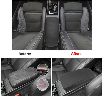 SXCY for 2025 XC40 Armrest Cover for Volvo XC40 2018-2025 Accessories 2025 XC40 Center Console Cover 2025 XC40 Middle Console Cover (Black Line Thin Cover)