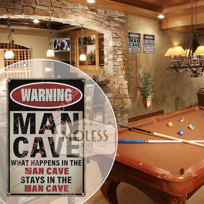 What Happens Here, Stays Here!' Funny Man Cave Decor for Men | 12x8″ Durable Vintage Metal Man Cave Signs Wall Decorations for Basement/Garage/Mancave, 2357