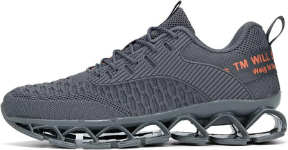 Vooncosir Men's Fashion Sneakers Breathable Mesh Running Shoes Blade Non Slip Soft Sole Casual Athletic Walking Shoes