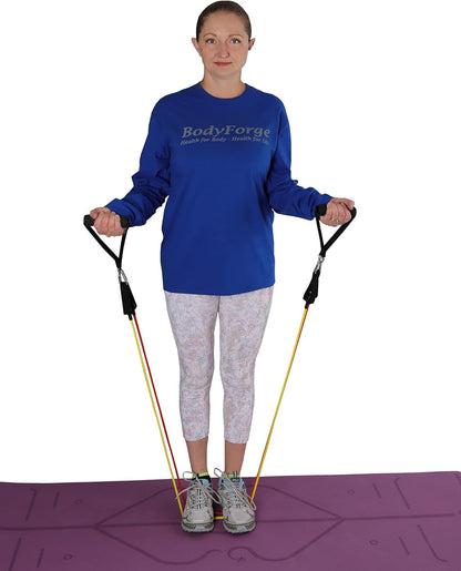 BodyForge Resistance Bands, Exercise Bands，Resistance Bands for Working Out, Work Out Bands with Handles for Men and Women Fitness, Strength Training Home Gym Equipment