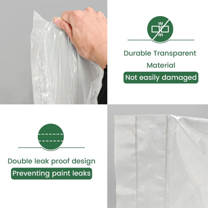 VOOMEY Paint Bucket Liner, 18-Inch Plastic Paint Bucket Liner Bag, 5pcs,Reinforced Bottom, Large Capacity Liner with Elastic Opening