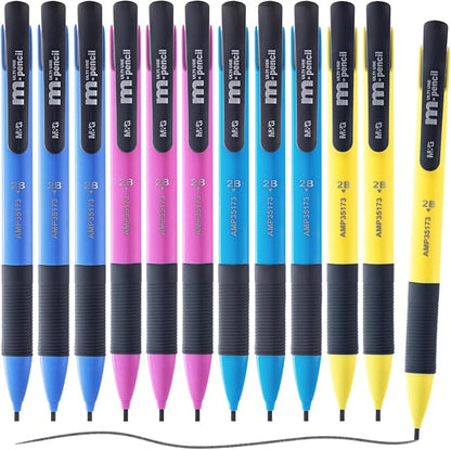 M&G Thick Lead Mechanical Pencil Set, With Colorful Barrel Thick Point (1.8mm), With Erasers, Writes Smooth & Dark, School Supplies, Office Supplies, Sketching Pencils, Drafting Pencil, 12 Count