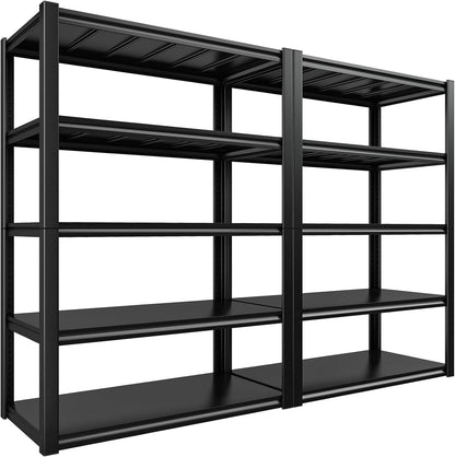 REIBII Garage Shelving 48.2" W Storage Shelves 3000LBS Heavy Duty Shelving Adjustable Metal Shelf Industrial Pantry Shelves for Basement Garage Warehouse 72.2" H x 24.2" D x 48.2" W, 2 Pack