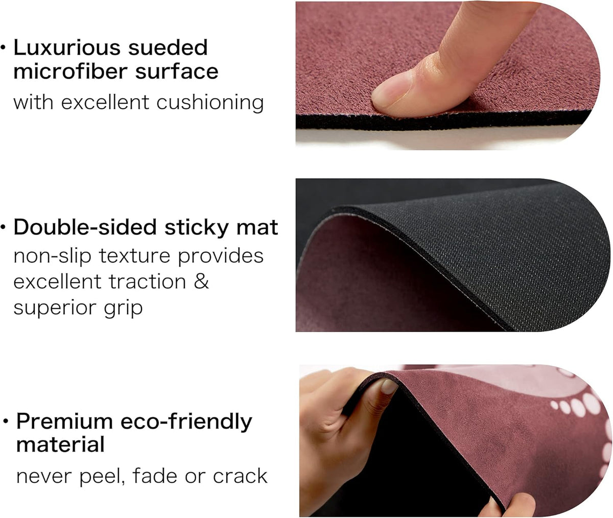 Knsbk Large Round Yoga Mat 4.6'X3.5mm for Exercise Premium Extra Thick, Ultra Comfortable, Non Slip, Meditation Mat