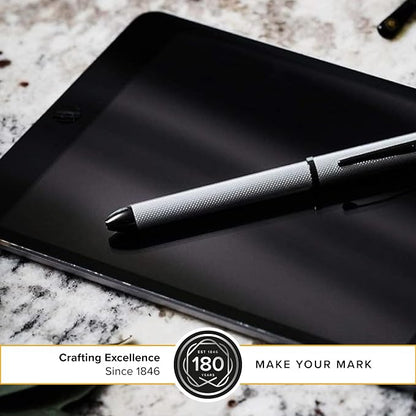 Cross Tech3+ Brushed Chrome PVD Multifunction Pen, Black Ink