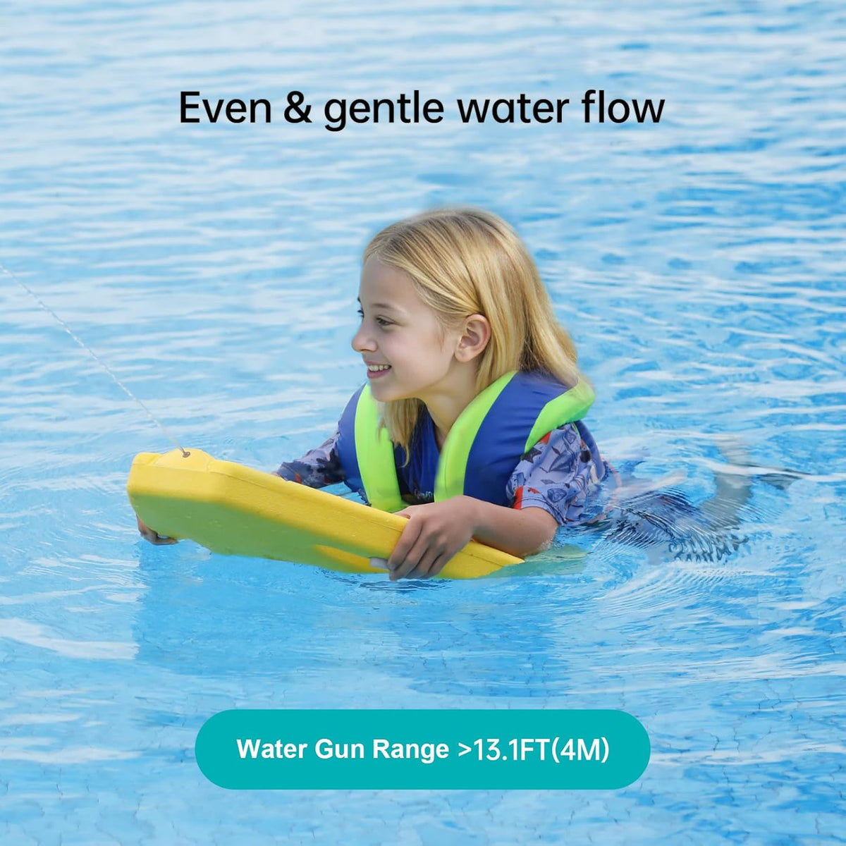 Electric Swimming Kickboard for Kid,Swim Kickboard with Water Gun Function,Swim Board for Children/Swimming Beginner