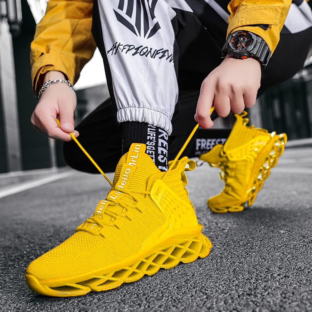 Hello MrLin Men's Running Shoes Non Slip Athletic Tennis Walking Blade Type Sneakers Hip Hop