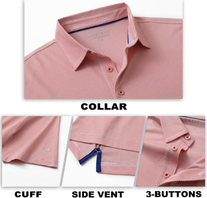 M MAELREG Golf Shirts for Men Dry fit Sports Jacquard Lightweight Performance Texture Short Sleeve Collared Polo Shirts