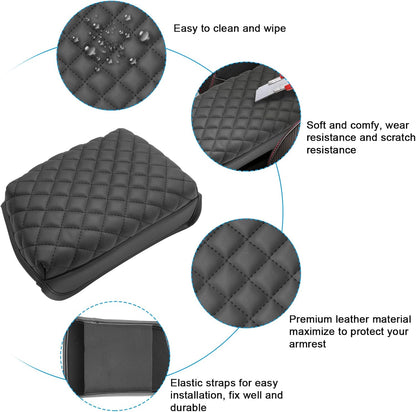 SXCY for 2024 VW Tiguan Armrest Cover Pad for Volkswagen Tiguan 2024 Accessories 2018-2022 2023 2024 Tiguan Center Console Cover 2024 Tiguan/Taos Middle Console Cover (Thicken Pad Checkered Pattern)
