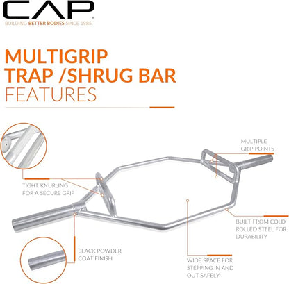 CAP Olympic Trap Bar | Heavy-Duty Hex Shrug & Deadlift Weight Bar
