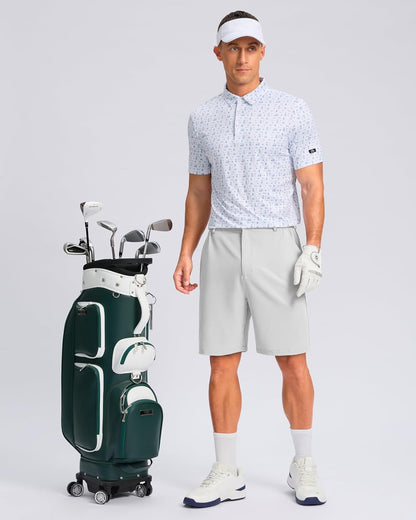 Pudolla Men's Casual Shorts 7"/9" Lightweight Golf Shorts with 3 Pockets Stretch Quick Dry Comfy Work Shorts