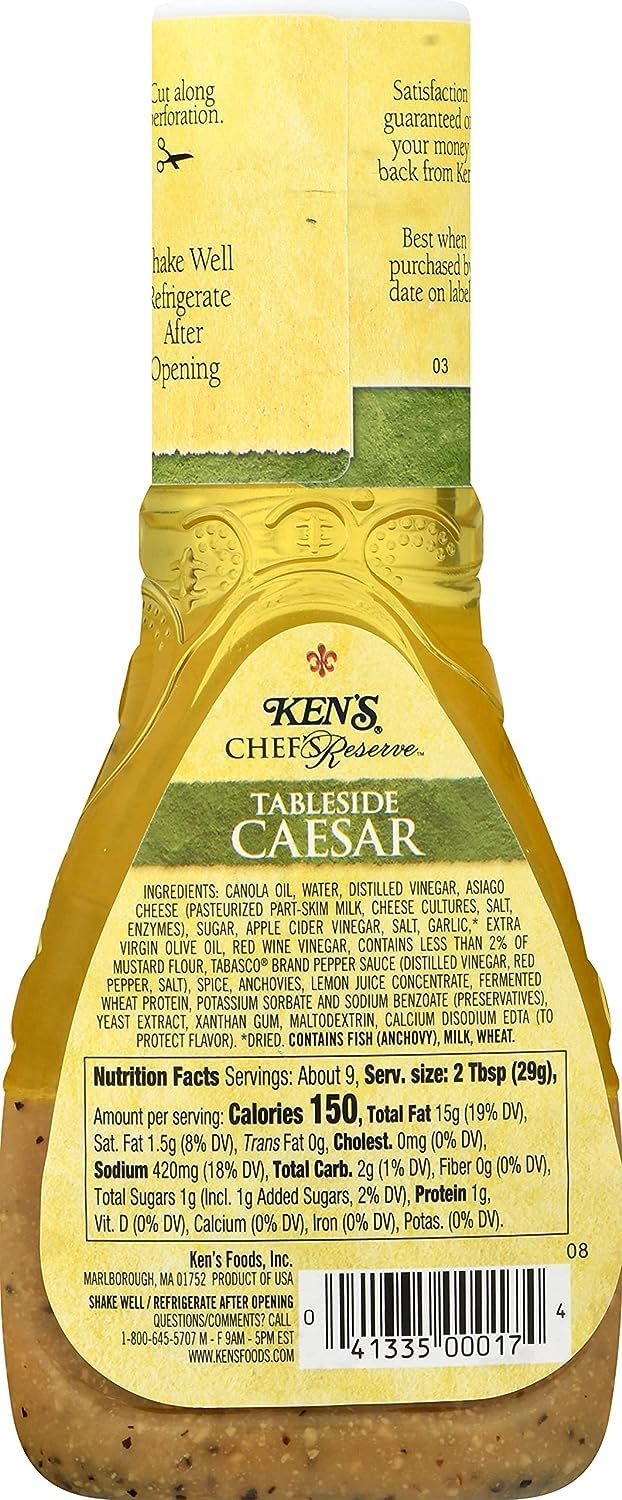 Ken's Steak House Chef's Reserve Tableside Caesar Dressing 9 Ounce (Pack of 2)