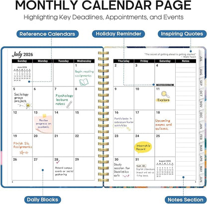 Planner 2026-2027, Monthly & Weekly Jul 2026-Jun 2027 Planner Calendar
