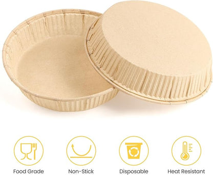 Ocmoiy 50 Pcs Mini Tart Pans for Baking, 4 Inch Disposable Paper Pie Tins for Small Pies, Tarts, Quiches, Cinnamon Rolls, Desserts