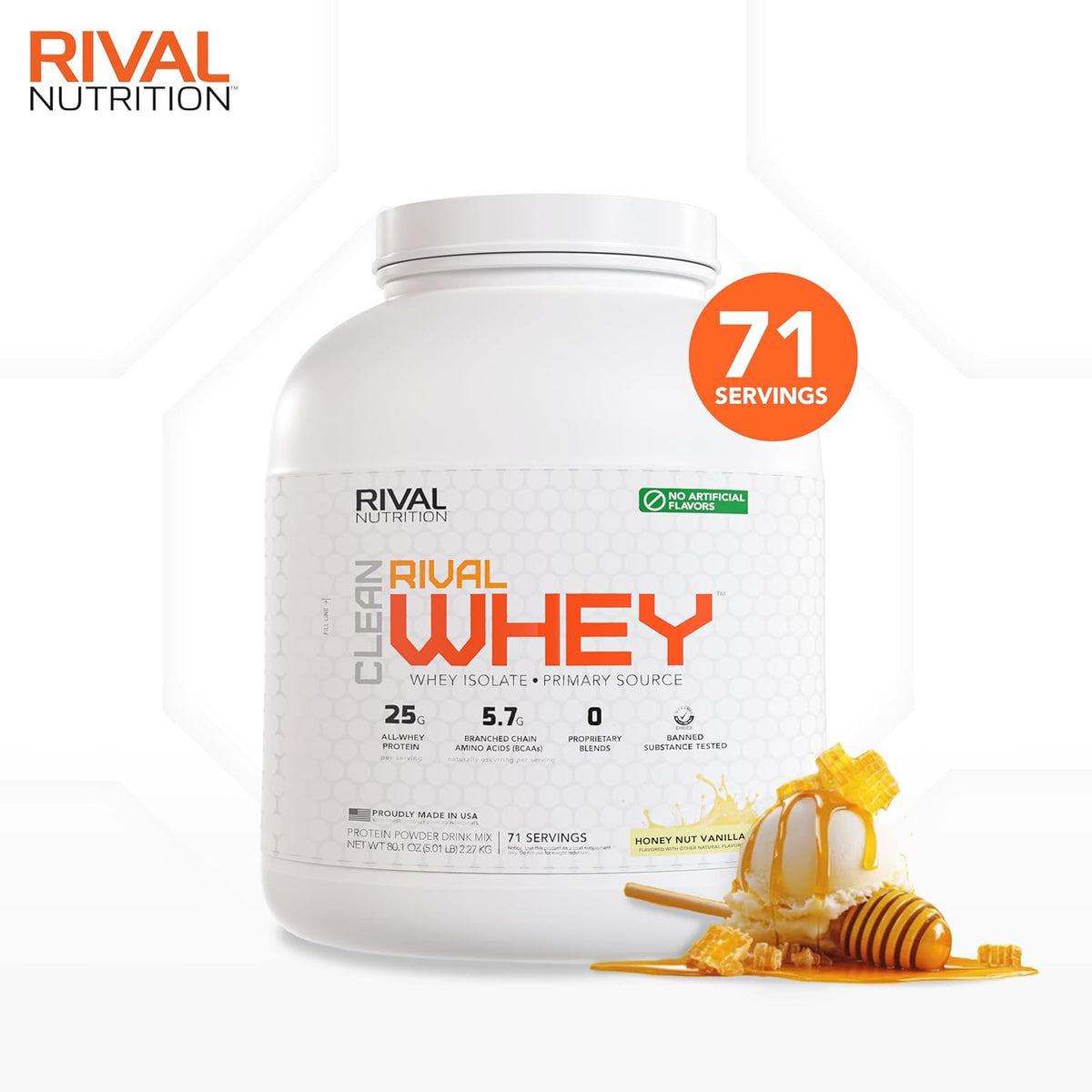 Naturally Flavored Rival Whey - Honey Nut Vanilla- 5lb