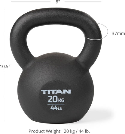 Titan Fitness Cast Iron Kettlebell, Single Piece Casting, KG and LB Markings, Full Body Workout