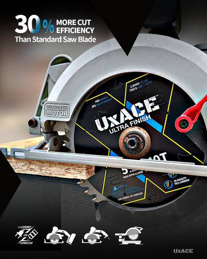 5-1/2-Inch 40-Tooth Circular Saw Blade with 10 mm Arbor, Ultra Finish Wood Cutting, Carbide Tip, Thin Kerf, for Plywood, MDF, OSB, Laminated, 2 Pack