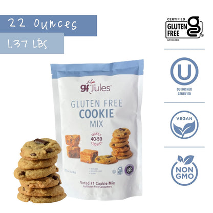 gfJules Certified Gluten Free Cookie Baking Mix | Tollhouse Style | Bars or Cookies | No Grit, Non-GMO, Vegan | Certified Top 9 Allergen-Free & Kosher | Makes 40-50 Cookies | 22 Ounces, Pack of 12