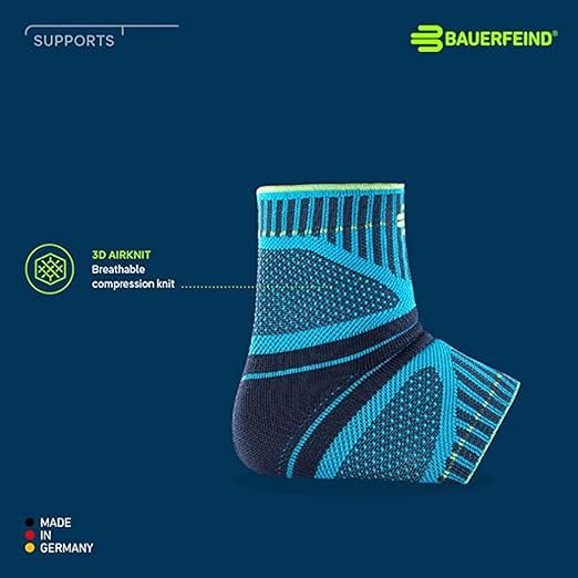 Bauerfeind Sports Ankle Support Dynamic - Ankle Compression Sleeve for Freedom of Movement - 3D AirKnit Fabric for Breathability - Premium Quality & Washable (XXL, Black)