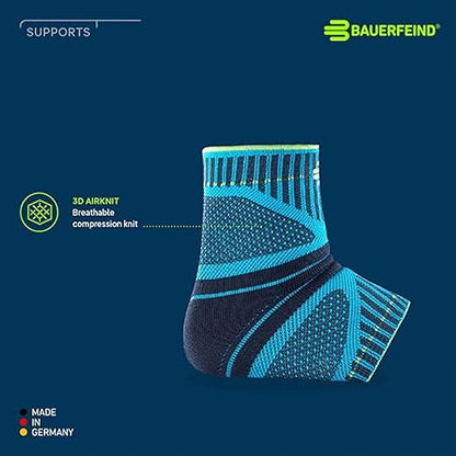 Bauerfeind Sports Ankle Support Dynamic - Ankle Compression Sleeve for Freedom of Movement - 3D AirKnit Fabric for Breathability - Premium Quality & Washable (XXL, Black)