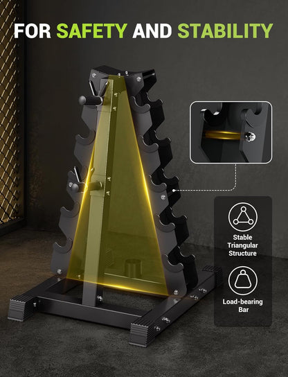 YOLEO Dumbbell Rack - 3 Tier & 5 Tier Compact Weight Rack for Dumbbell, Kettlebell, Barbell, Heavy Duty Weight Storage Organizer, Space-Saving Dumbbell Storage Stand Holder for Home Gym - 1100LBS Capacity (Rack Only)