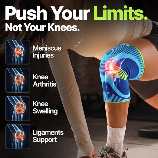 DR. BRACE Elite Compression Knee Brace for Women & Men, (2-Pack) Knee Support Compression Sleeve, Workout Sports Knee Braces for Meniscus Tear, ACL & Arthritis Pain Relief - Check Size Guide Video (Zeus, Large)