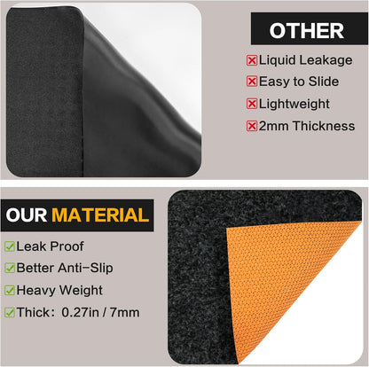 Oil Spill Mat, 64 x 32 Inch Garage Floor Mat Heavy Duty Absorbent Oil Pad for Under Car with Rubber Backing Protects for All Types of Spills, Black, Orange