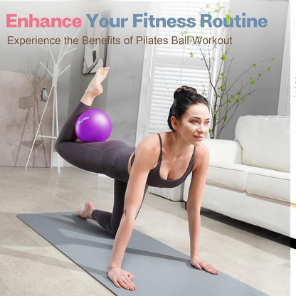 Small Exercise Ball, 9 Inch Mini Pilates Ball, Anti Burst and Slip Resistant Mini Yoga Ball for Stability, Fitness, Physical Therapy, Stretching & Core Strength Workout at Home Gym & Office