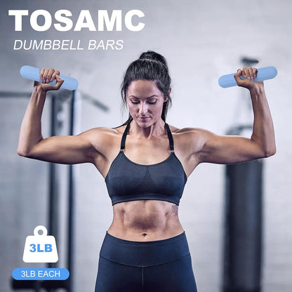 Dumbbell Hand Weight Bars for Women,3lbs Dumbbells Set of 2 or 1pcs Kettlebell Ring for Walking,Workout,Pilates,Strength Training, Gym,Running,Yoga, Dance, Aerobics, Cardio