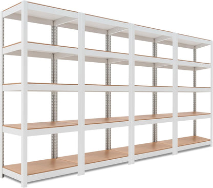 HOMEDANT House 5 Tier 24.4" W Laminated Metal Shelving Unit Adjustable Storage Utility Rack Heavy Duty Shelves Organization Multipurpose Shelf Kitchen Garage Pantry Closet 4 Pack