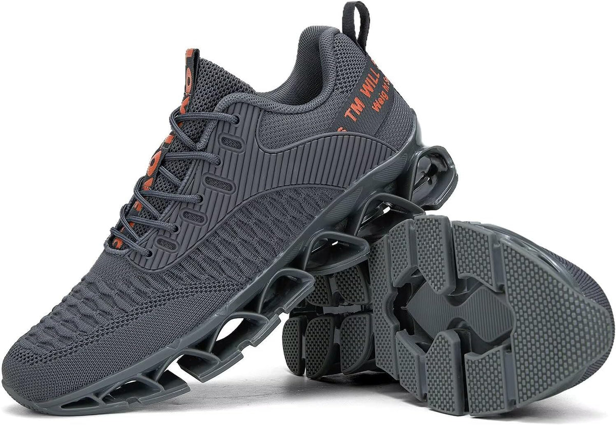Vooncosir Men's Fashion Sneakers Breathable Mesh Running Shoes Blade Non Slip Soft Sole Casual Athletic Walking Shoes