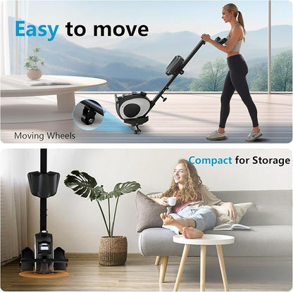 Magnetic Rowing Machine for Home | Adjustable 8-Speed Booster | Burn Fat & Sculpt Muscles | Supports Up to 265 LBS | Phone/Tablet-Ready Design